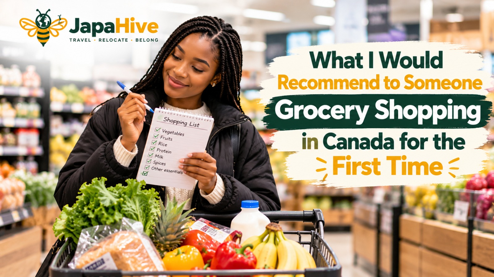 First grocery shopping experience in Canada.
